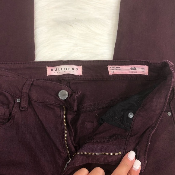 Pacsun maroon denim ripped pants - Picture 3 of 4